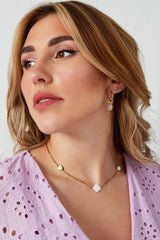 Verižica v zlati barvi - srce, biser, deteljica - HeyGirl.si