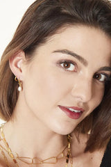 Uhani okrogli z biseri - HeyGirl.si