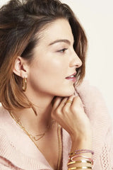 Uhani - ovalne oblike v zlati barvi - HeyGirl.si