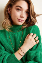 Zapestnica v zlati barvi s pisanimi kamenčki - HeyGirl.si