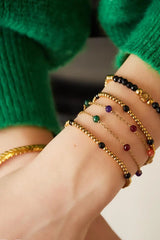 Zapestnica v zlati barvi s pisanimi kamenčki - HeyGirl.si