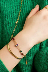 Zapestnica v zlati barvi s pisanimi kamenčki - HeyGirl.si