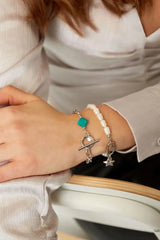 Zapestnica z deteljico iz naravnega kamna - HeyGirl.si