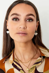 Uhani - črno beli z 2 deteljicama - HeyGirl.si