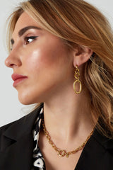 Uhani sestavljeni iz velikih in majhnih verižic - srebrni