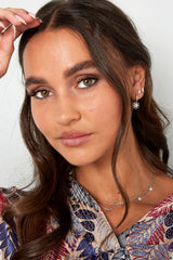 Uhani z obeskom v obliki cveta/vrtnice - srebrni