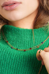 Verižica s pisanimi kamenčki - v srebrni barvi - HeyGirl.si