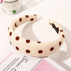 Obroč za lase - bež z rdečimi pikami - HeyGirl.si