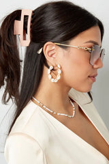 Sponka za lase - pravokotna v roza barvi - HeyGirl.si