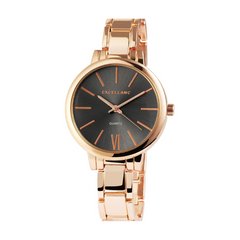 Ženska ročna ura - Excellanc, rose gold/črna - HeyGirl.si