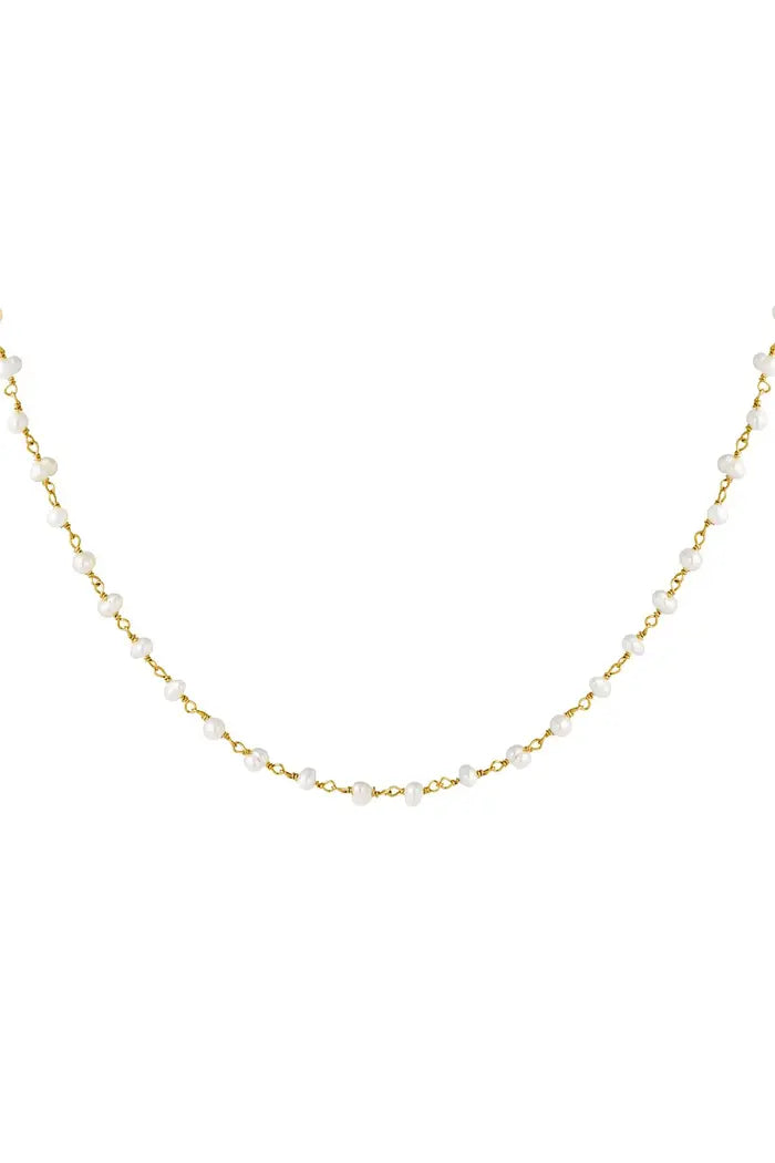 Verižica v zlati barvi - veriga biserov - HeyGirl.si