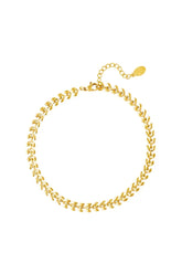 Zapestnica za nogo - listje v zlati barvi - HeyGirl.si