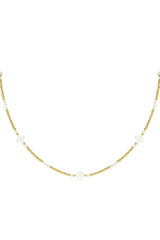 Verižica iz perl in z deteljicami - HeyGirl.si