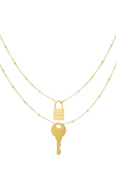 Dvojna verižica s ključem in ključavnico - HeyGirl.si