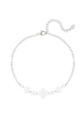 Zapestnica za nogo z deteljicami - srebrna barva - HeyGirl.si