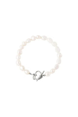 Zapestnica iz biserov in srebrnim srčkom - HeyGirl.si