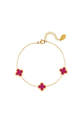 Zapestnica z deteljicami v barvi fuksije