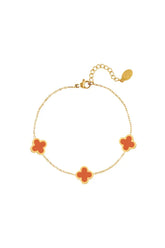 Zapestnica z deteljicami v oranžno-zlati barvi