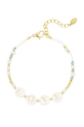 Zapestnica LOVE v zlato - pisani barvi - HeyGirl.si