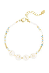 Zapestnica LOVE v zlato - pisani barvi - HeyGirl.si