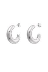 Srebrni elegantni uhani v obliki polmeseca