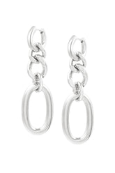 Uhani sestavljeni iz velikih in majhnih verižic - srebrni