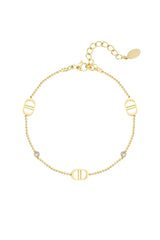 Zapestnica Good life v zlati barvi s kamenčki - HeyGirl.si