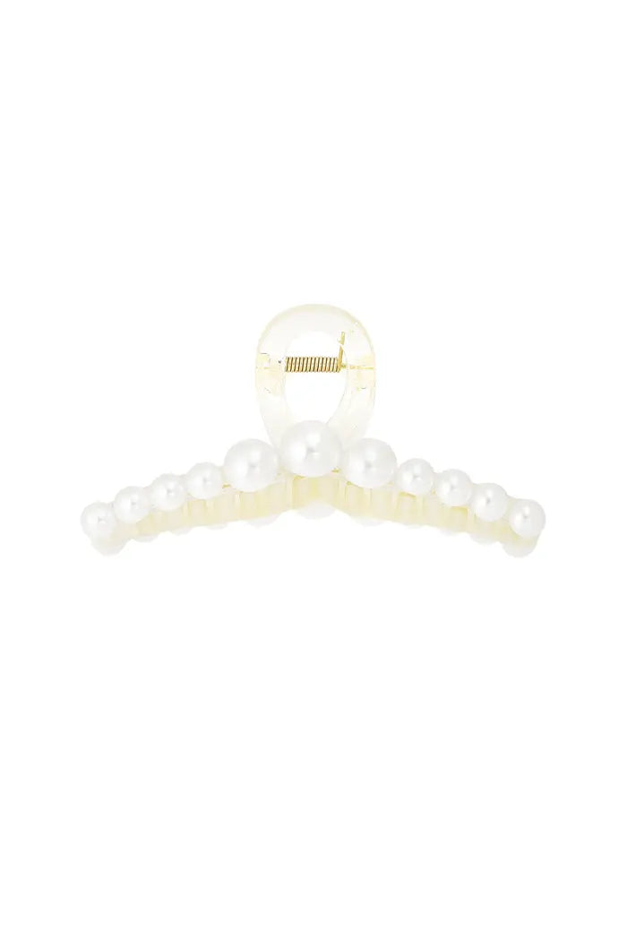 Sponka za lase - z belimi biseri - HeyGirl.si