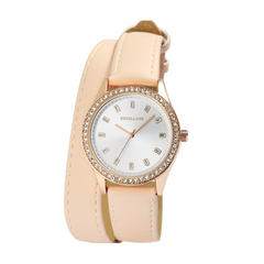 Ženska ročna ura - z zavito usnjeno zapestnico