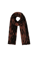 Šal z živalskim vzorcem v rjavi barvi