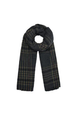 Temno siv šal z barvnimi črtami