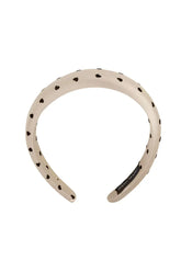 Obroč za lase - bež s srčki - HeyGirl.si