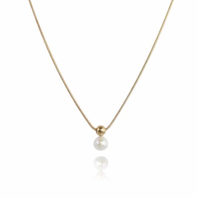 Verižica v zlati barvi - biser - HeyGirl.si