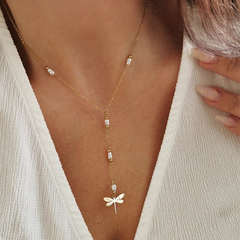 Verižica v zlati barvi kačji pastir - HeyGirl.si