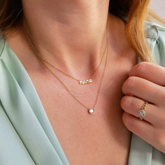 Verižica z napisom mama in kamnom - HeyGirl.si