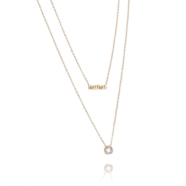 Verižica z napisom mama in kamnom - HeyGirl.si