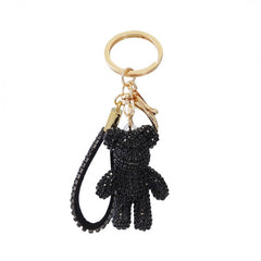 Obesek za ključe - Medvedek, črni kamni