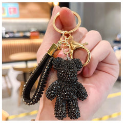 Obesek za ključe - Medvedek, črni kamni