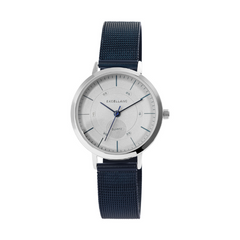 Ženska ročna ura - z mrežastim pasom, modra